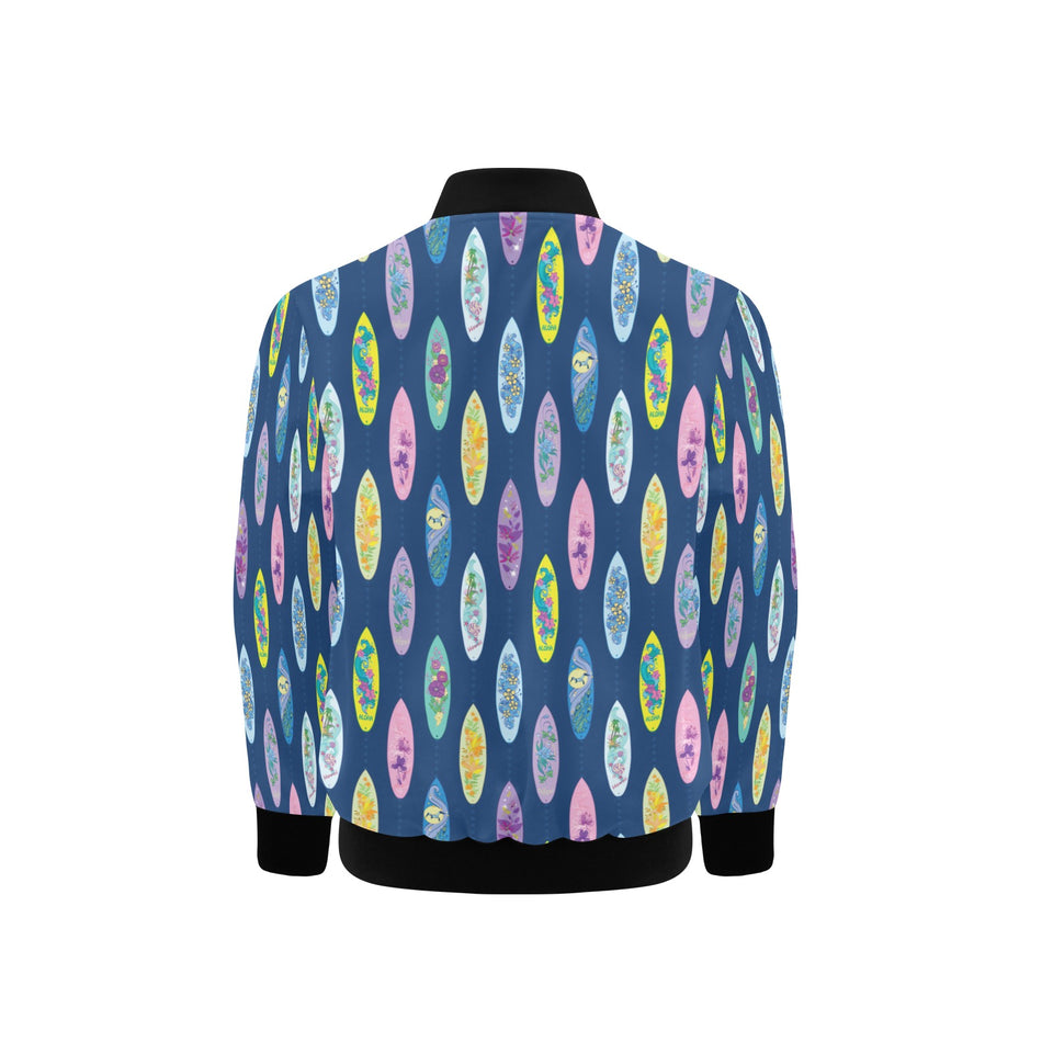 Surfboard Pattern Print Design 03 Kids' Boys' Girls' Bomber Jacket