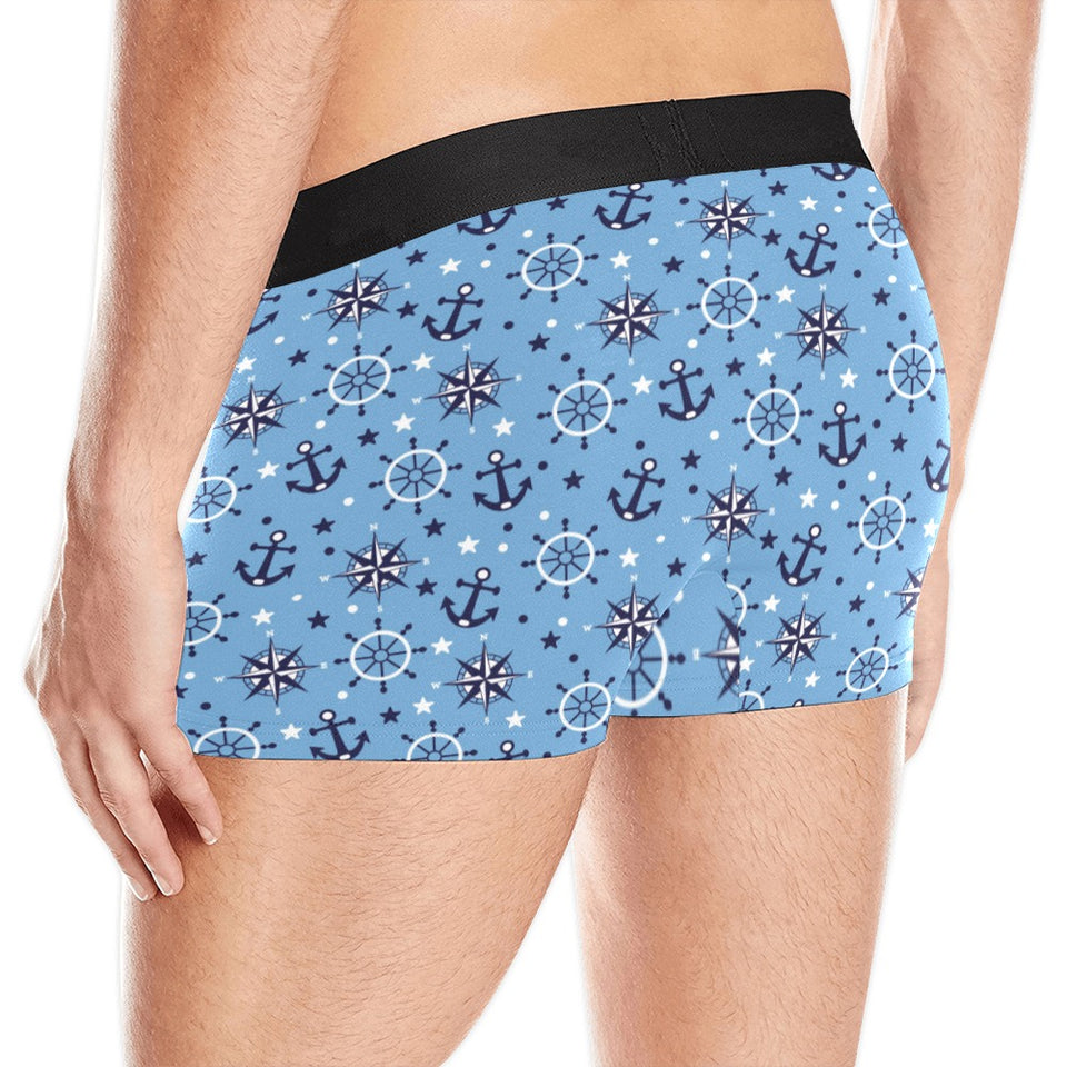 Anchors rudder compass star nautical pattern Men's All Over Print Boxer Briefs Men's Underwear