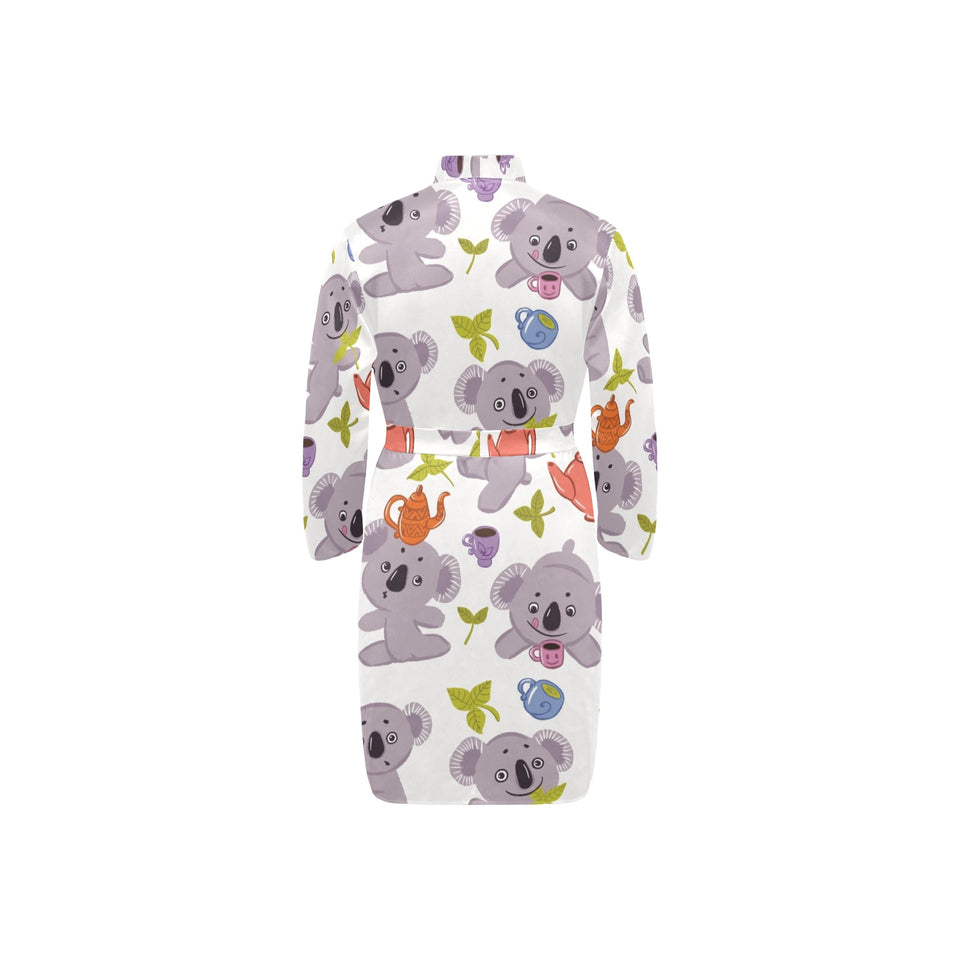 Cute koalas teapots tea Men's Long Sleeve Belted Night Robe