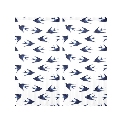 Swallow Pattern Print Design 03 Gauze Curtain