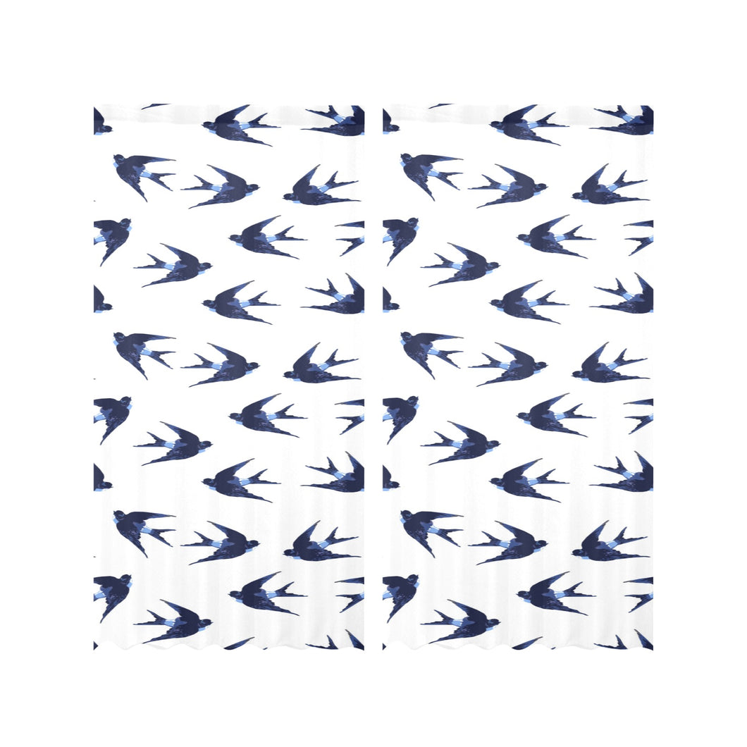 Swallow Pattern Print Design 03 Gauze Curtain