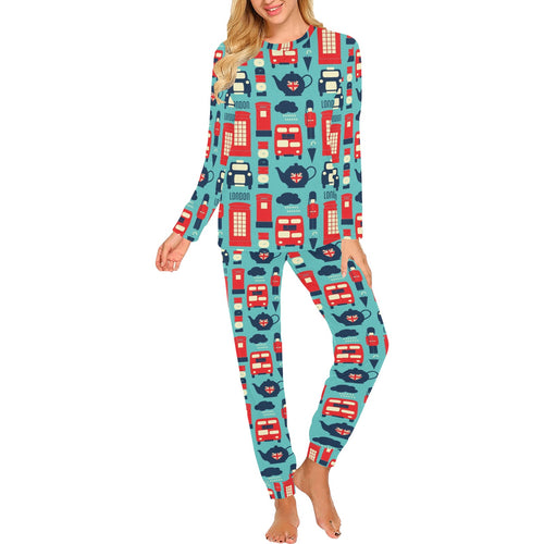 British Pattern Print Design 04 Women's All Over Print Pajama Set