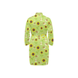 Snail Pattern Print Design 01 Men's Long Sleeve Belted Night Robe