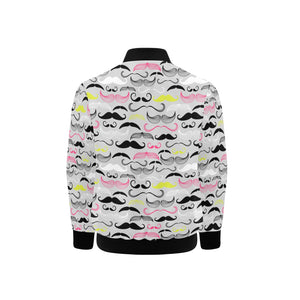Mustache Beard Pattern Print Design 02 Kids' Boys' Girls' Bomber Jacket