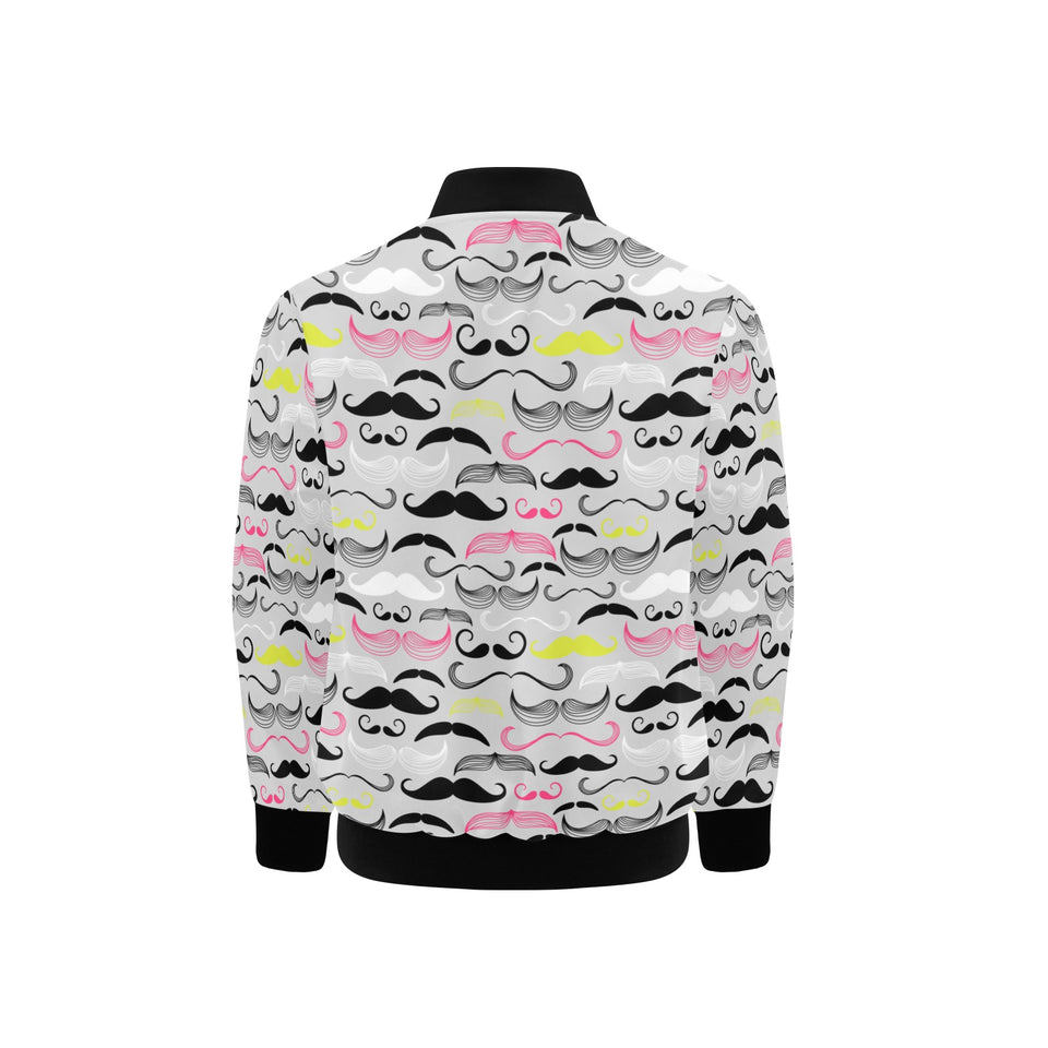 Mustache Beard Pattern Print Design 02 Kids' Boys' Girls' Bomber Jacket
