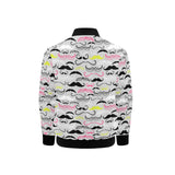 Mustache Beard Pattern Print Design 02 Kids' Boys' Girls' Bomber Jacket