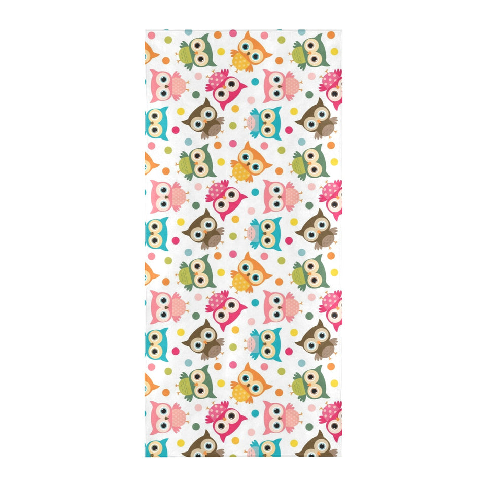 Color cute owl pattern Beach Towel