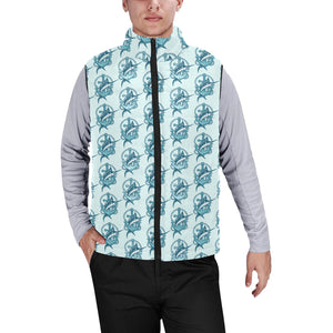 Swordfish Pattern Print Design 05 Men's Padded Vest