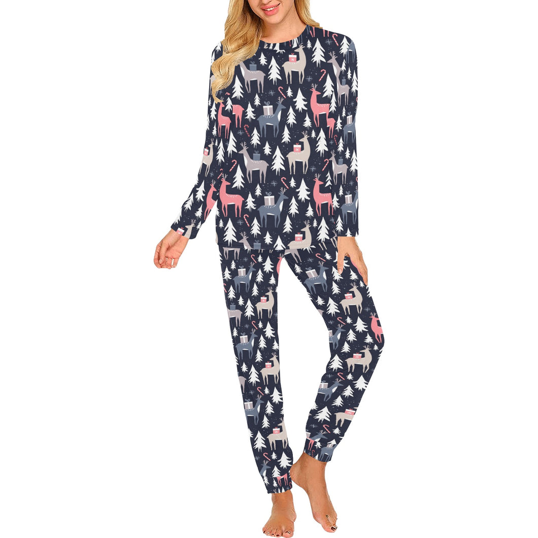 Deers Winter Christmas pattern Women's All Over Print Pajama Set