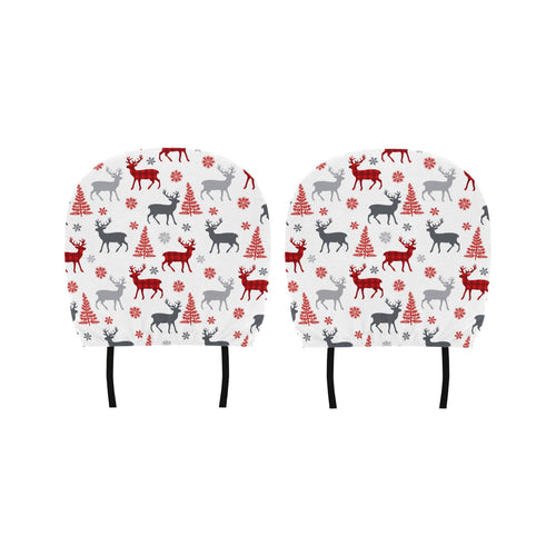 Deer tree snowflakes chrismas pattern Car Headrest Cover