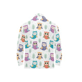 Cute owl pattern Men's Long Sleeve Polo Shirt
