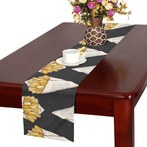 French fries dark background Table Runner