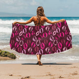 Lips Pattern Print Design 03 Beach Towel