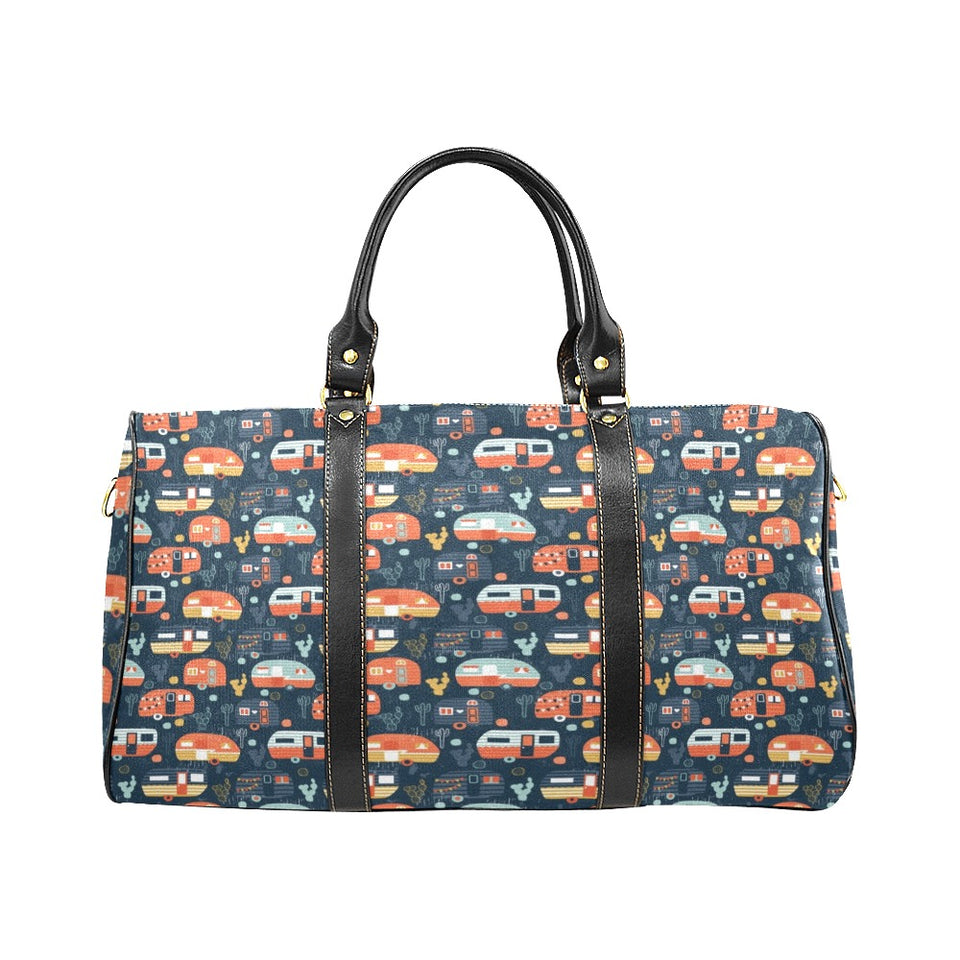 Camper Van Pattern Print Design 05 Travel Bag
