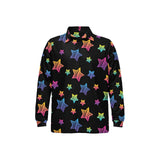 Colorful star pattern Men's Long Sleeve Polo Shirt