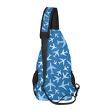 Airplane pattern in the sky All Over Print Chest Bag