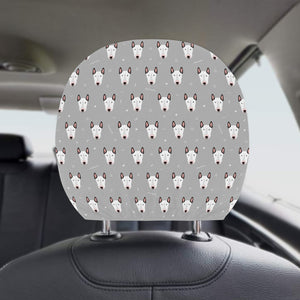 Bull Terrier Pattern Print Design 05 Car Headrest Cover
