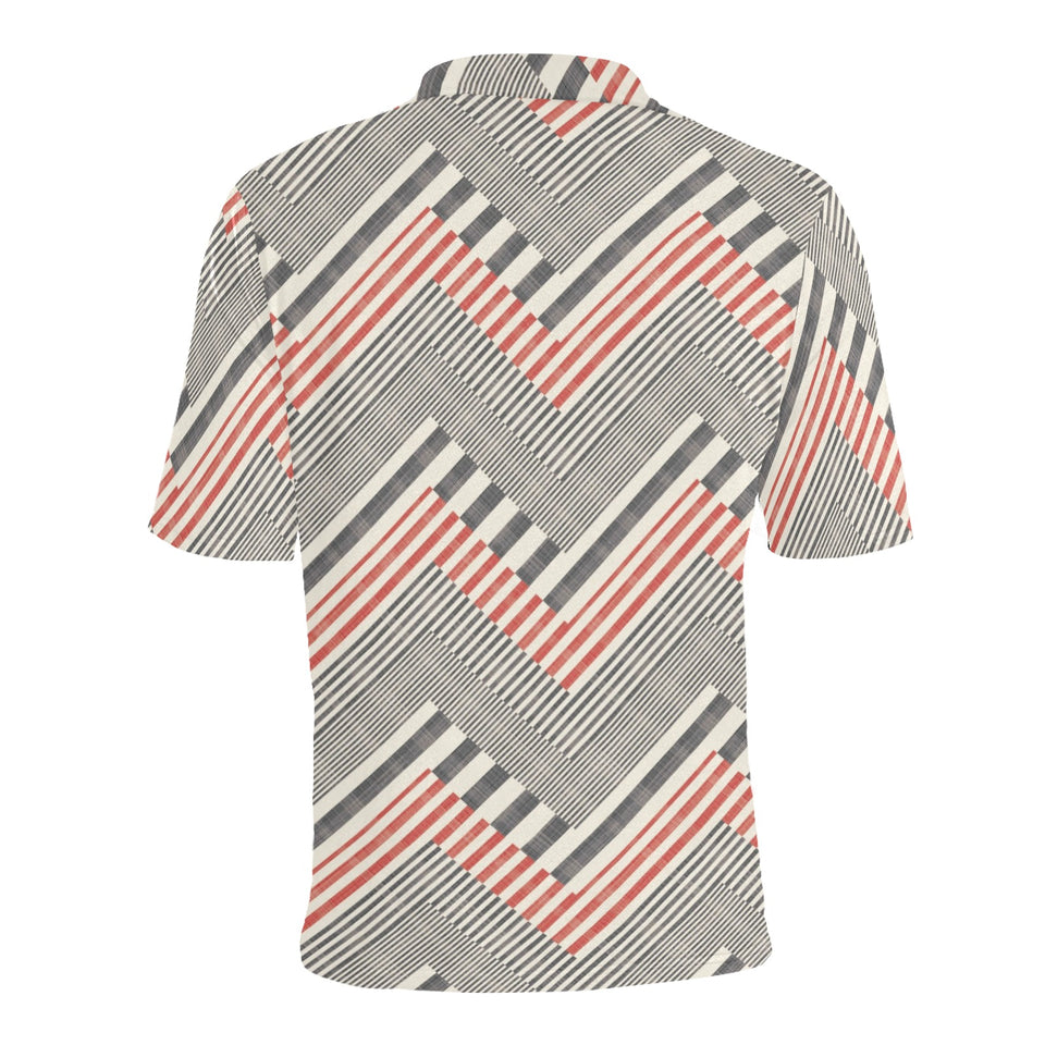zigzag chevron striped pattern Men's All Over Print Polo Shirt