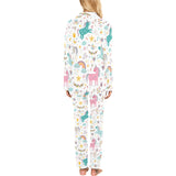Colorful unicorn pattern Women's Long Pajama Set