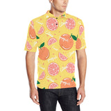 Grapefruit yellow background Men's All Over Print Polo Shirt