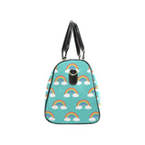 Rainbow pattern green background Travel Bag