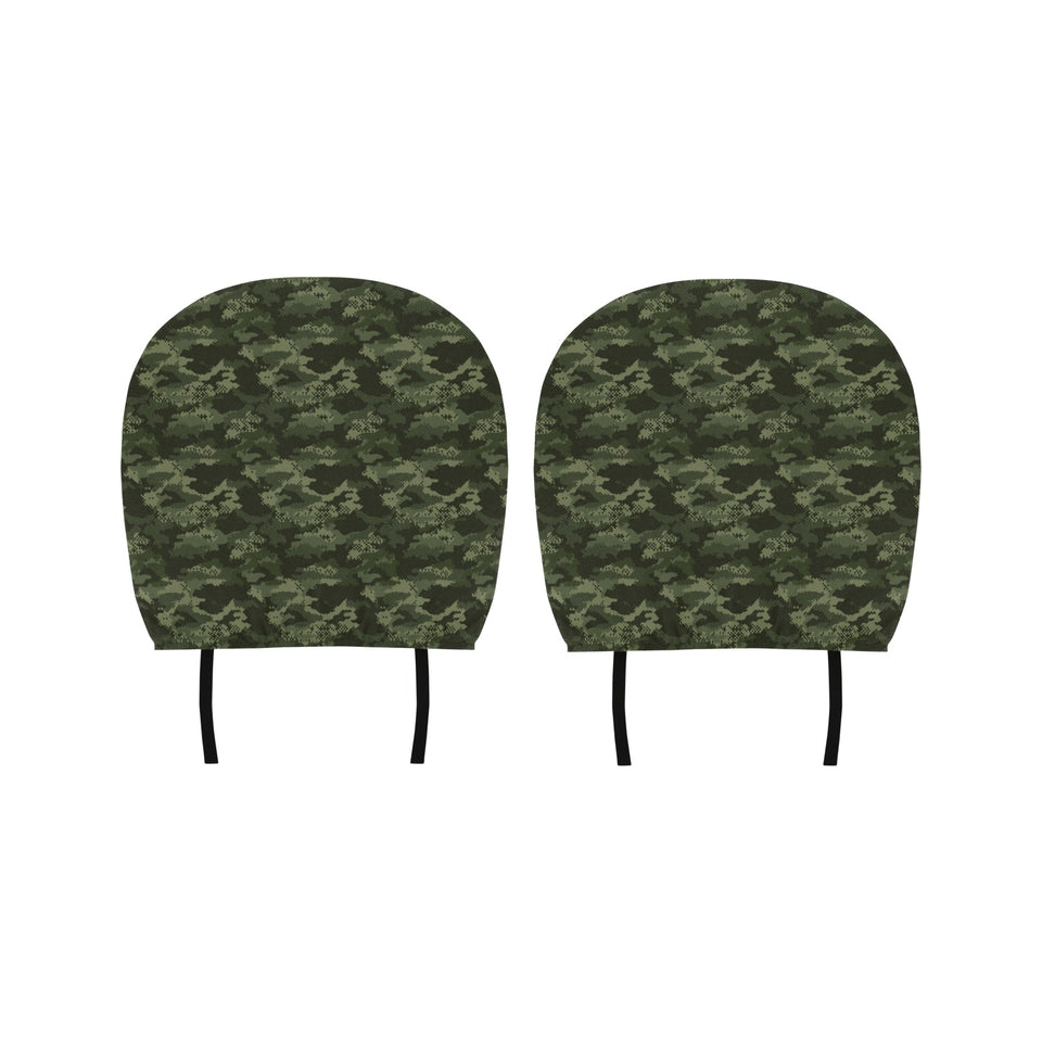Digital Green camouflage pattern Car Headrest Cover