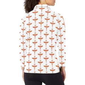 Sausage Pattern Print Design 05 Women's Long Sleeve Polo Shirt