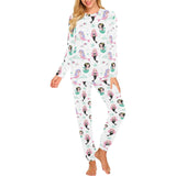 cute mermaid dolphin fish starfish pattern Women's All Over Print Pajama Set