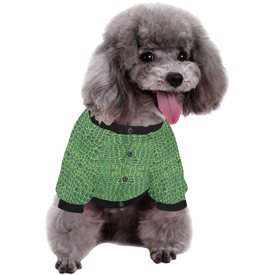 Crocodile Skin Printed All Over Print Pet Dog Round Neck Fuzzy Shirt