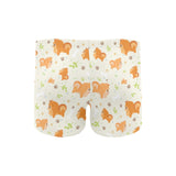 Cute brown pomeranian paw leave bone pattern Men's Swimming Trunks