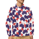 Kangaroo Australian pattern Men's Long Sleeve Polo Shirt