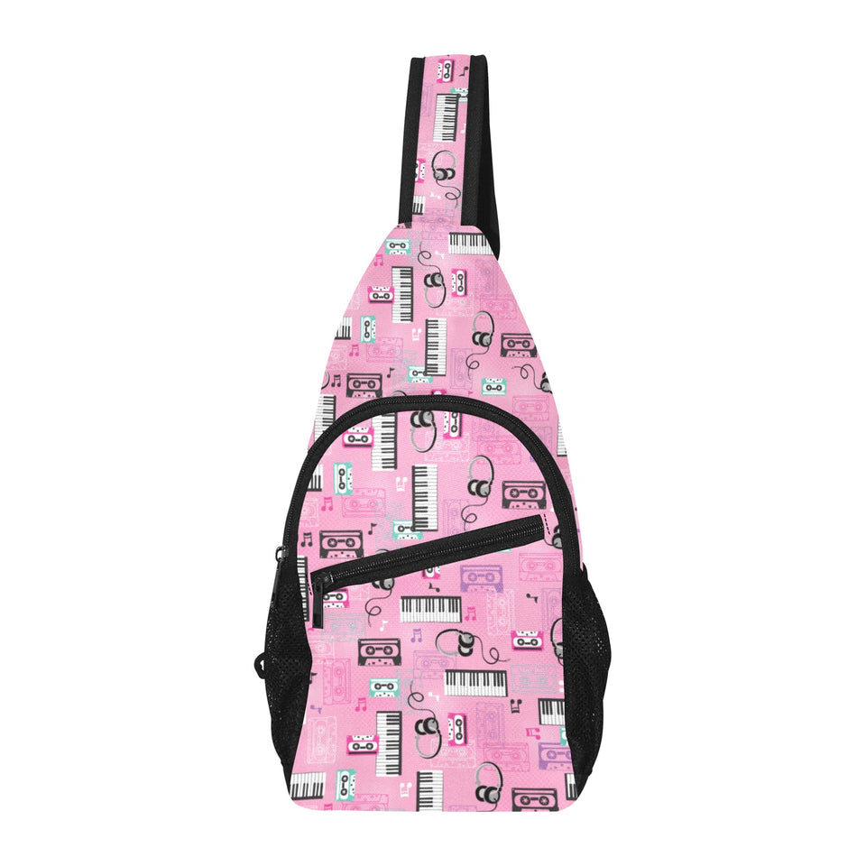 Piano Pattern Print Design 01 All Over Print Chest Bag