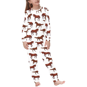 Horses running pattern background Kids' Boys' Girls' All Over Print Pajama Set