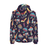 Colorful mushroom pattern Men's Padded Hooded Jacket