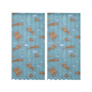 Sea otters pattern Gauze Curtain