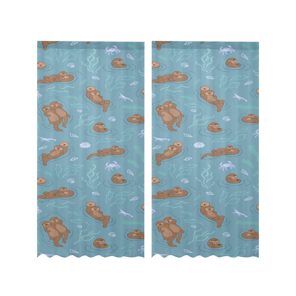 Sea otters pattern Gauze Curtain