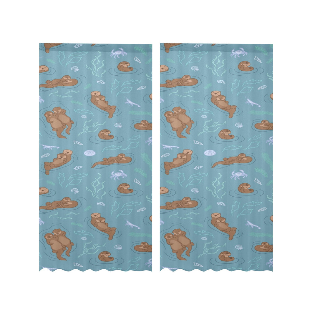 Sea otters pattern Gauze Curtain