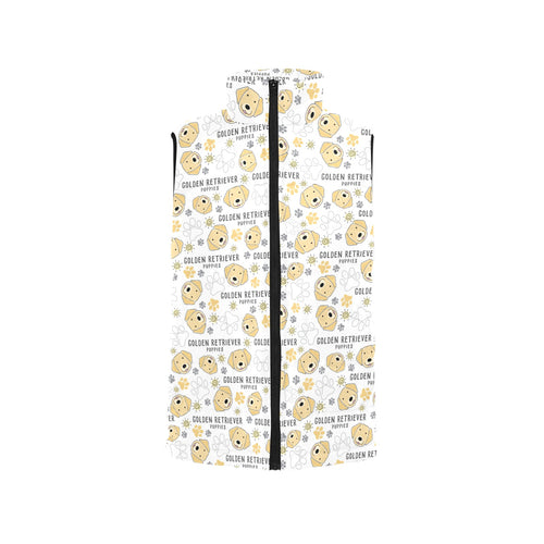 Golden Retriever Pattern Print Design 04 Men's Padded Vest