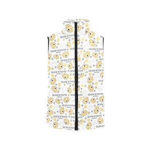 Golden Retriever Pattern Print Design 04 Men's Padded Vest