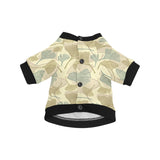 Ginkgo leaves design pattern All Over Print Pet Dog Round Neck Fuzzy Shirt