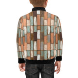 Wood Printed Pattern Print Design 02 Kids' Boys' Girls' Bomber Jacket