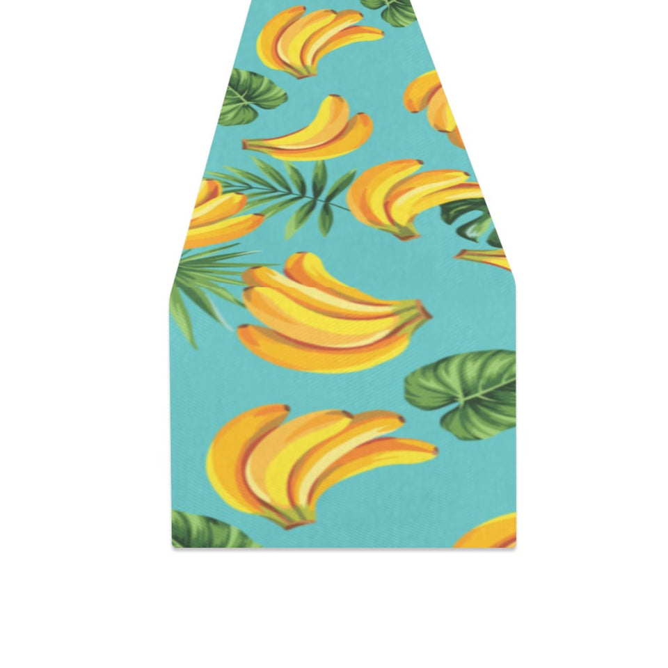 Banana Palm Leaves pattern background Table Runner