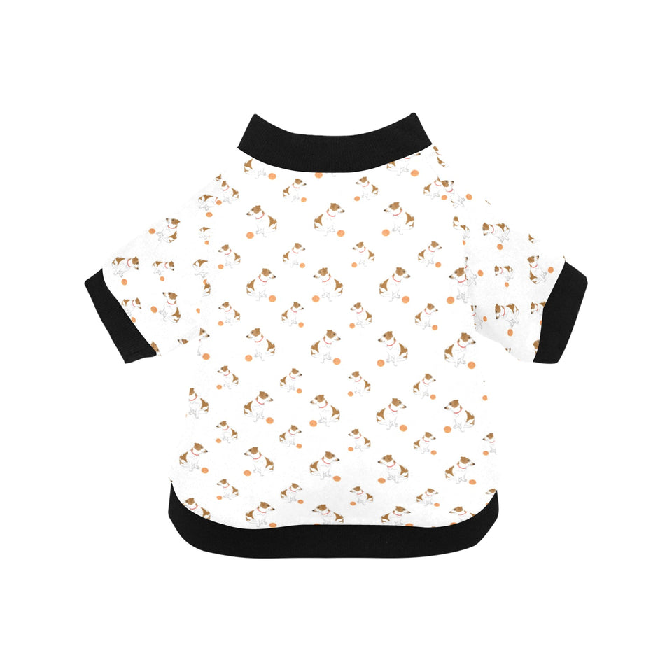 Jack Russel Pattern Print Design 05 All Over Print Pet Dog Round Neck Fuzzy Shirt