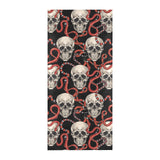 Red snake skull pattern Beach Towel