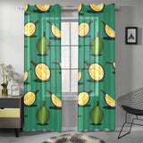 Durian pattern green background Gauze Curtain