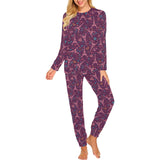 Eiffel Tower Heart Pattern Print Design 04 Women's All Over Print Pajama Set