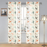 Swallow Pattern Print Design 02 Gauze Curtain