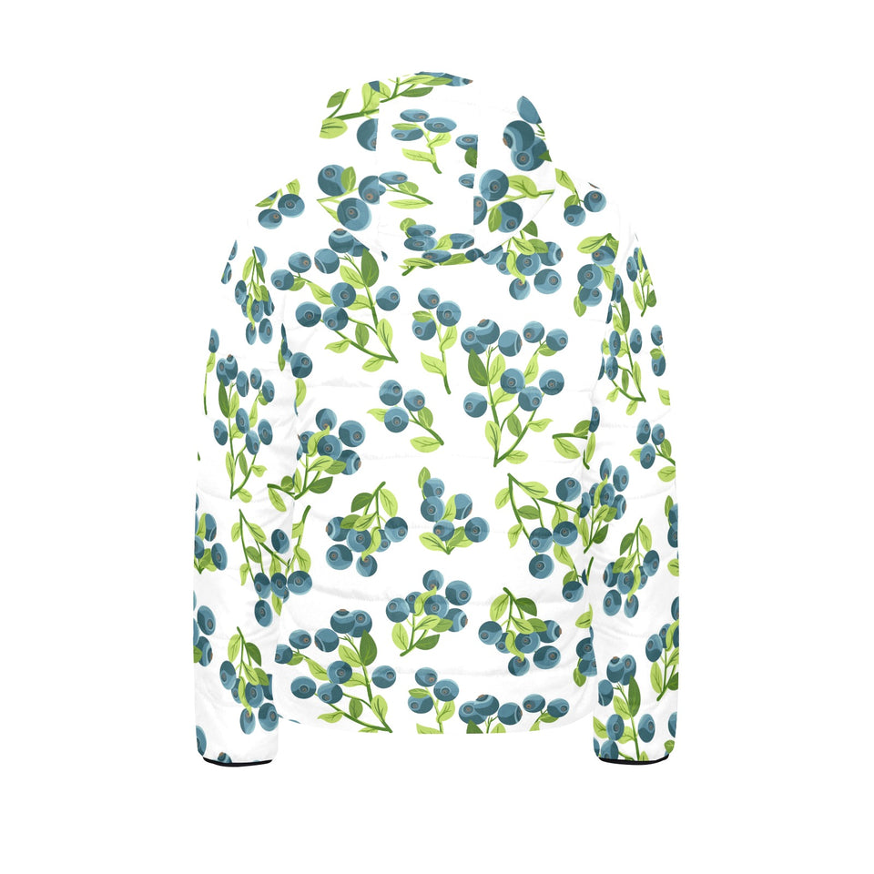 blueberry white background Kids' Boys' Girls' Padded Hooded Jacket