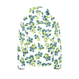 blueberry white background Kids' Boys' Girls' Padded Hooded Jacket