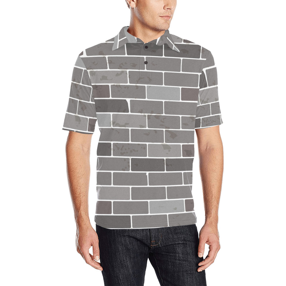 Brick Printed Pattern Print Design 05 Men's All Over Print Polo Shirt